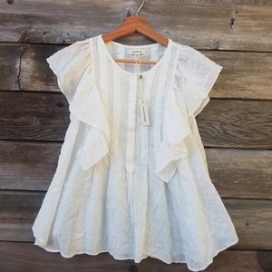 Women's Max Studio White Frill Blouse, Small